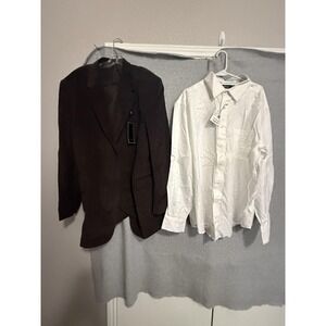 Zagato Blazer Sport Coat Mens 48L Brown Corduroy 2 Button 2 Piece Jacket Shirt